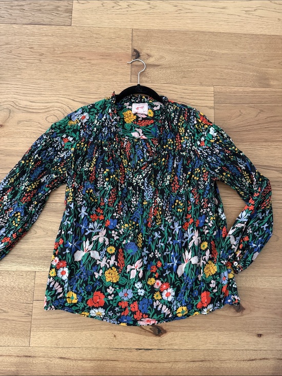 Banjanan Tops - Banjanan Black Multi Floral V-Neck Long Sleeve Blouse
